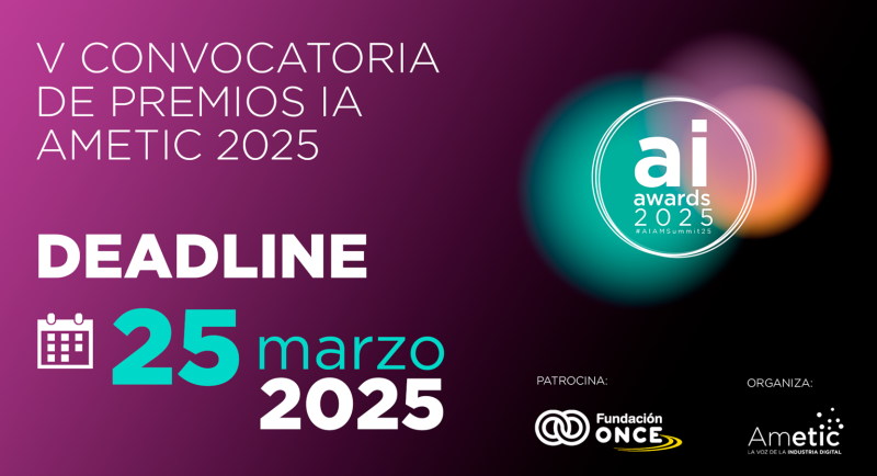 Logo de la quinta Convocatoria de los premios IA AMETIC 2025