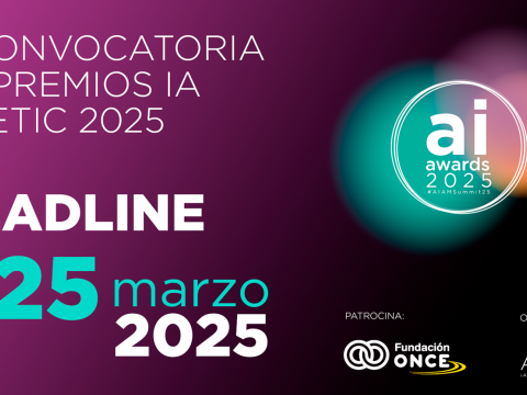 Logo de la quinta Convocatoria de los premios IA AMETIC 2025