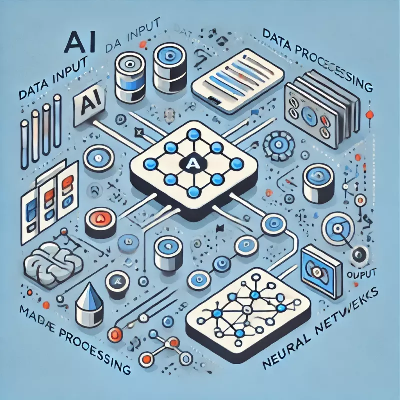 An illustration representing a functional model of AI